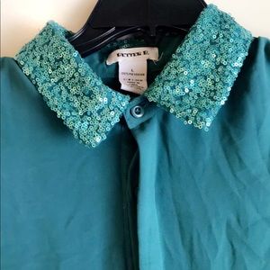 Sequin Collar Blouse